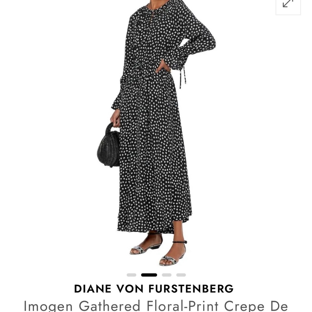 Diane Von Furstenberg Black and White Ruched Sundress